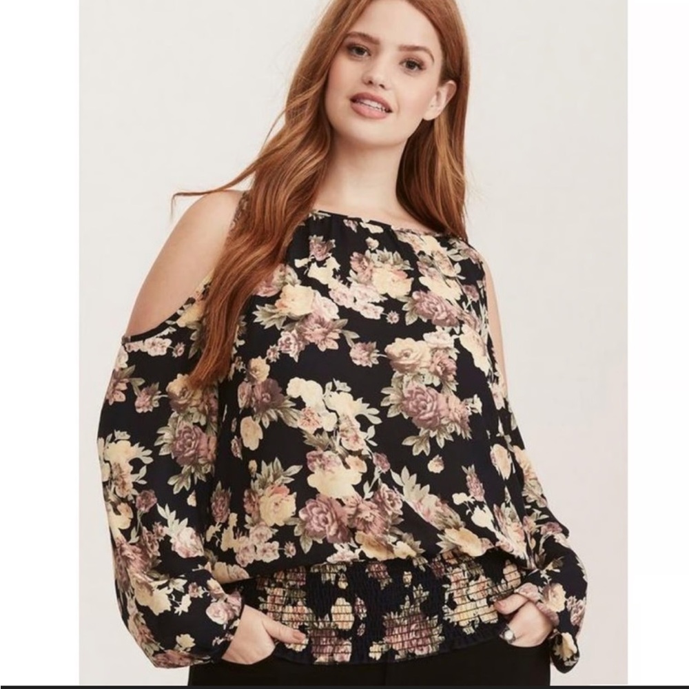 Torrid Cold Shoulder Floral Top